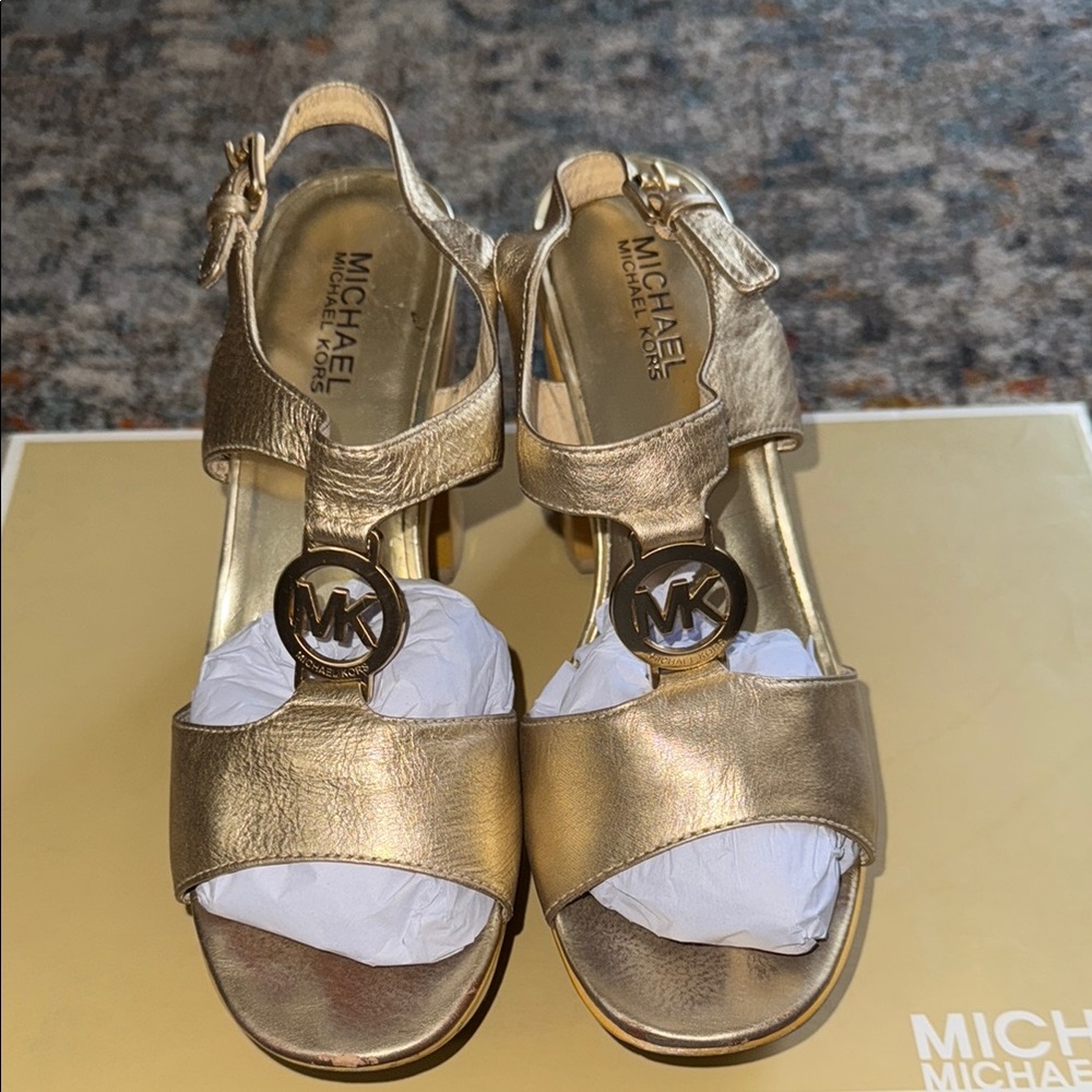 Michael Kors Gold Platform Sandals